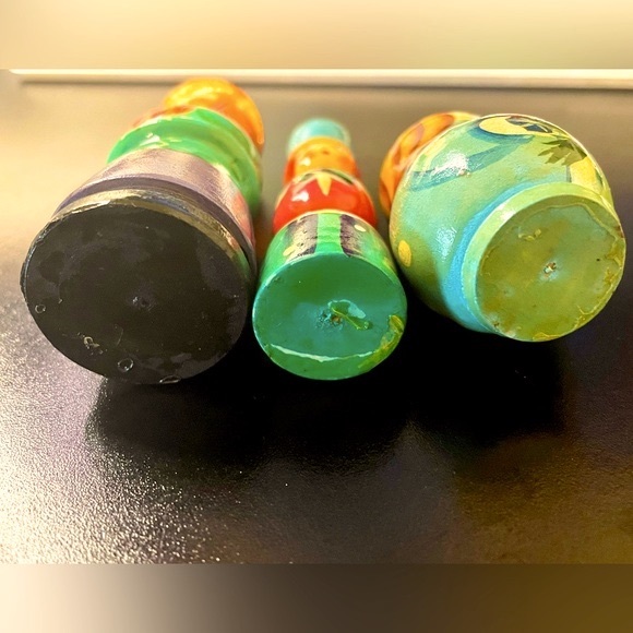 Three Folk Art Handpainted Figurine Ornaments - Picture 9 of 11